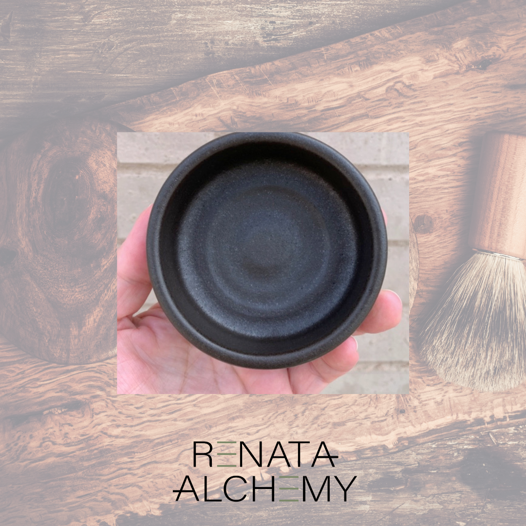 HANDMADE CERAMIC SHAVING BOWL - MATTE BLACK