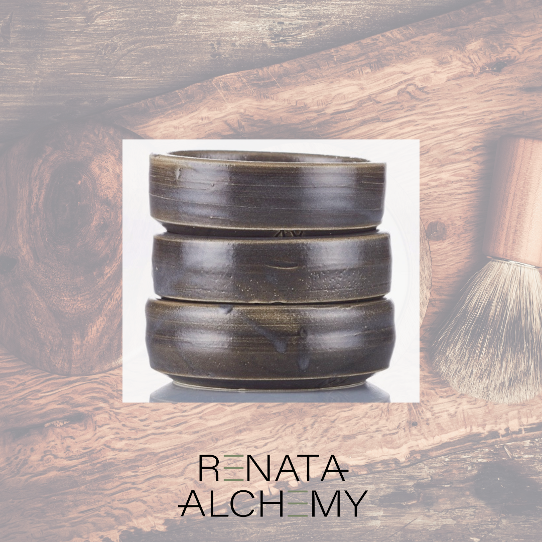 HANDMADE CERAMIC SHAVING BOWL - CHARCOAL