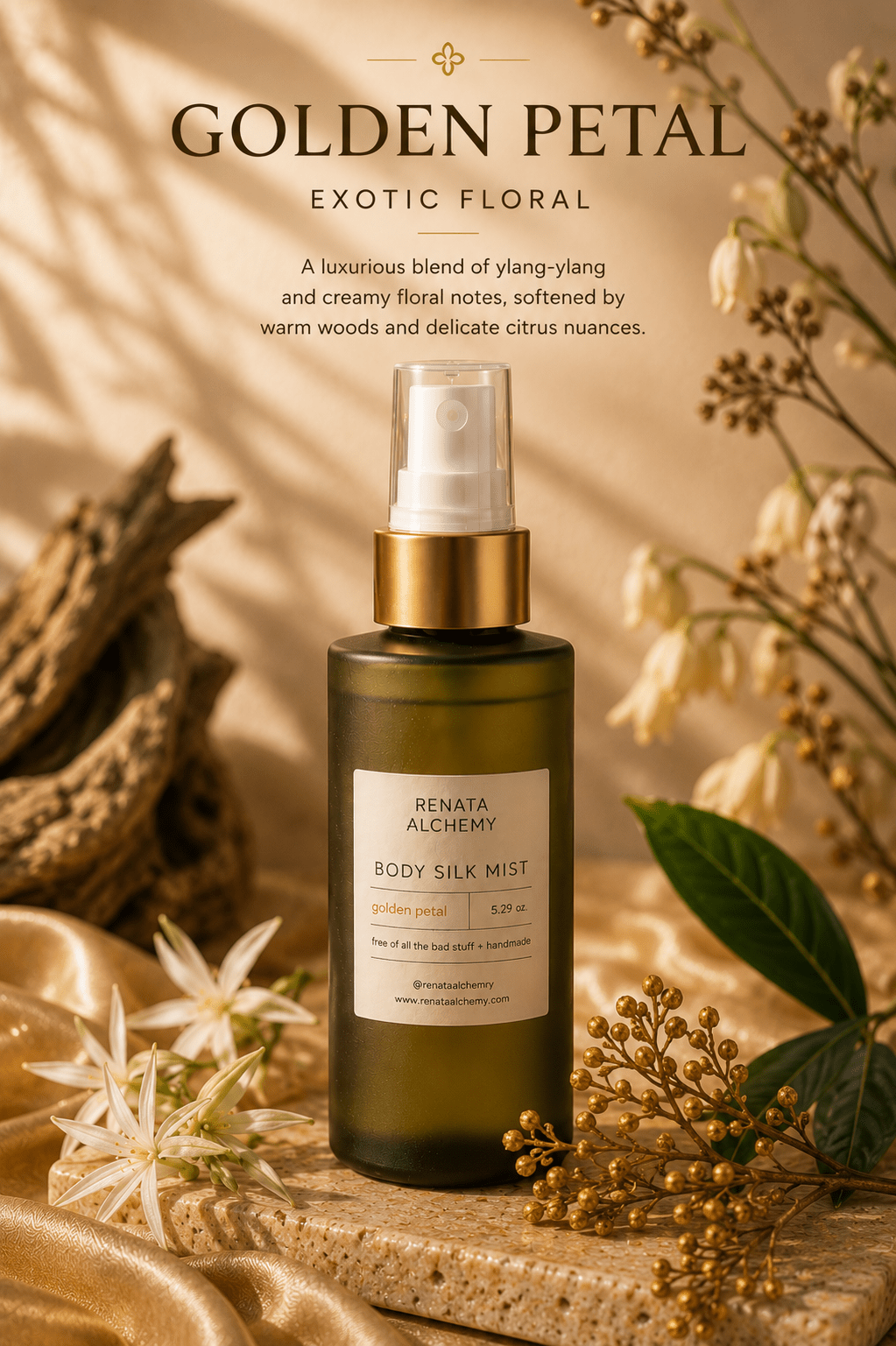 GOLDEN PETAL - BODY SILK MIST - Renata Alchemy